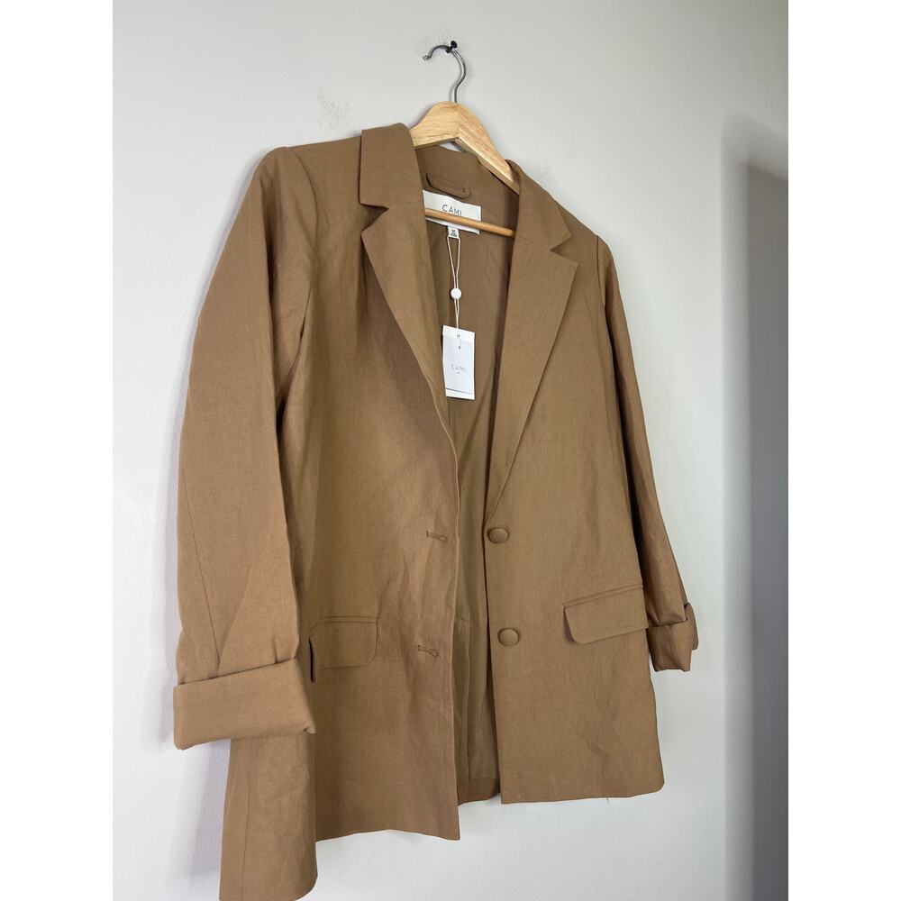 NWT Cami NYC Owen Linen Long Sleeves Blazer Women's Butterscotch Size: Medium - Picture 3 of 7